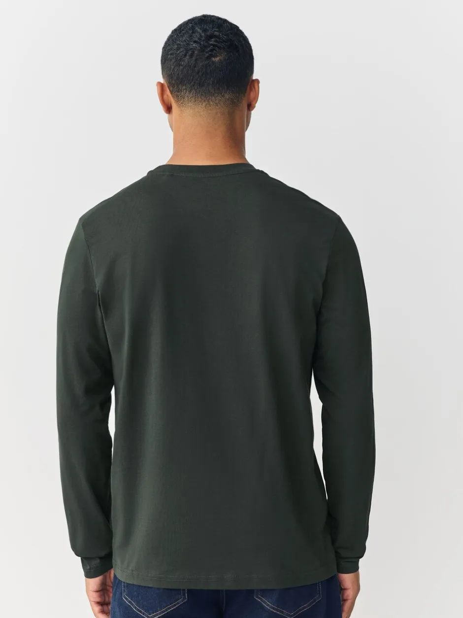 T-Shirts En Hemden|Next Groen - Normale Pasvorm - T-shirt met lange mouwen en ronde hals