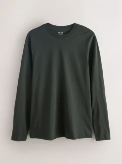 T-Shirts En Hemden|Next Groen - Normale Pasvorm - T-shirt met lange mouwen en ronde hals