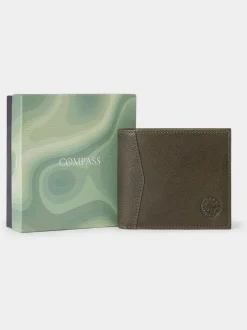 Portemonnees|Osprey London - The Compass leren muntenportemonnee Groen