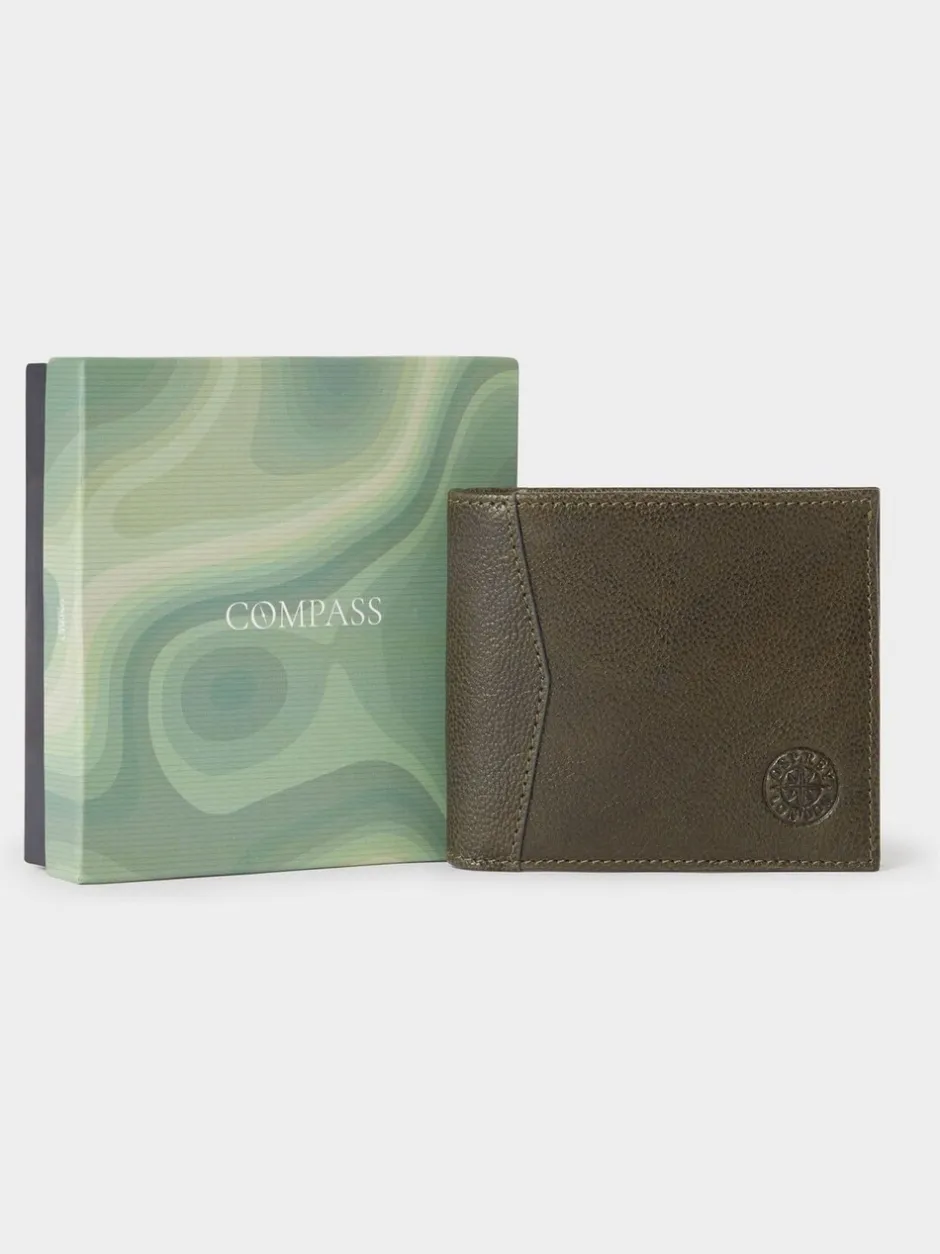 Portemonnees|Osprey London - The Compass leren muntenportemonnee Groen