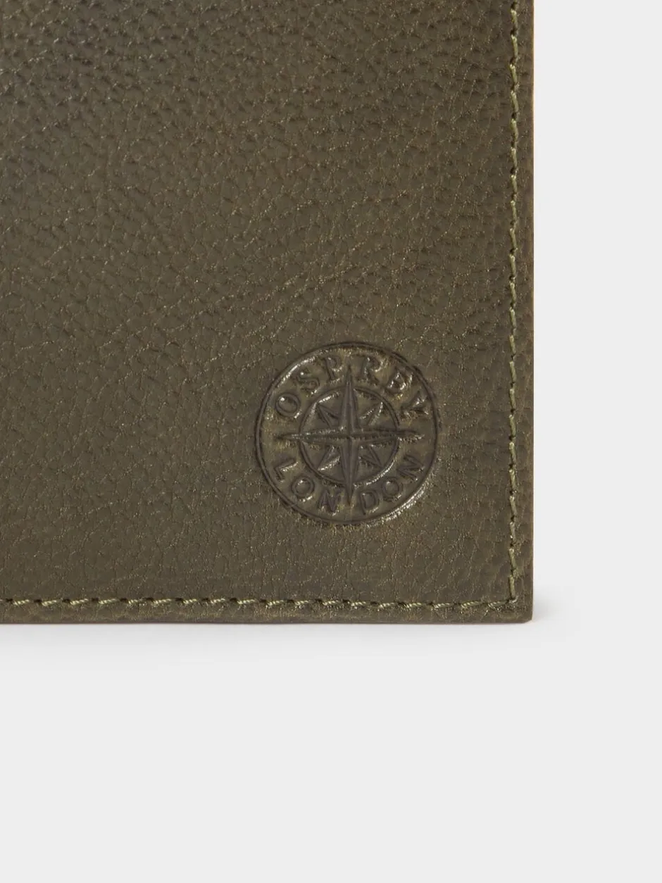 Portemonnees|Osprey London - The Compass leren muntenportemonnee Groen