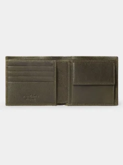 Portemonnees|Osprey London - The Compass leren muntenportemonnee Groen