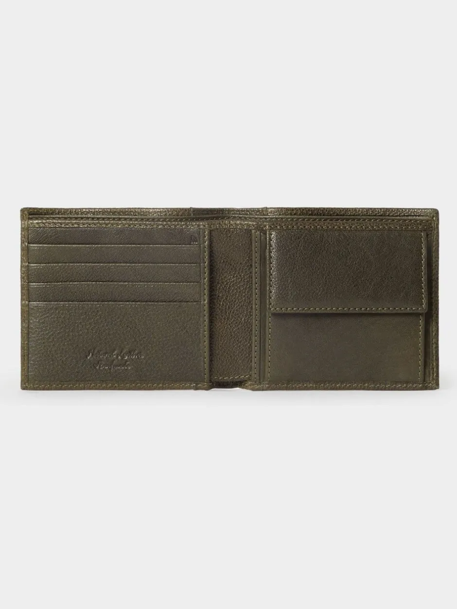 Portemonnees|Osprey London - The Compass leren muntenportemonnee Groen