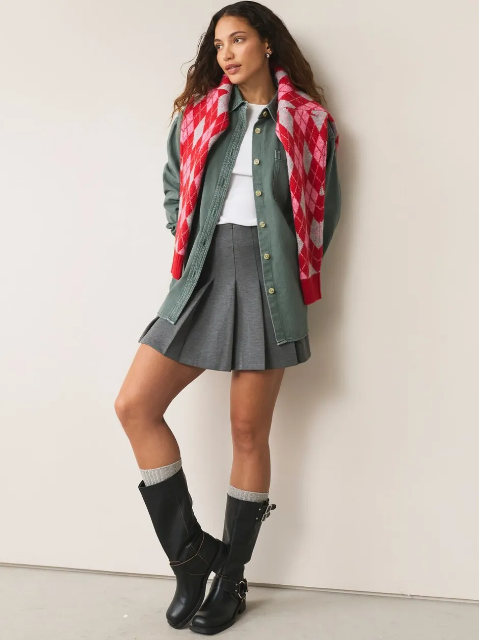 Blouses En Overhemden|Tops En T-Shirts|Next Groen - Oversized denim overhemd
