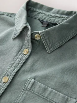 Blouses En Overhemden|Tops En T-Shirts|Next Groen - Oversized denim overhemd