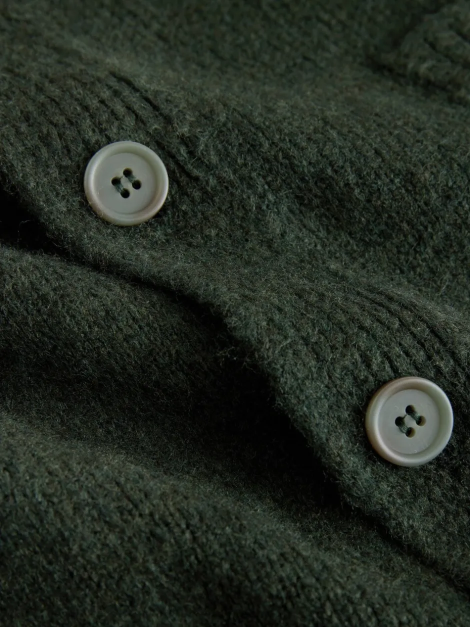 Gebreide Kleding|Next - Regular Fit Embroidered Chest Motif Cardigan Groen