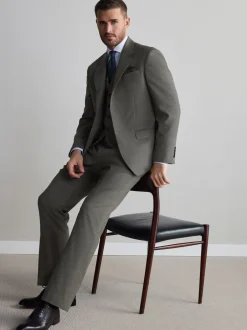 Blazers En Business-Jasjes|Pakken|Next - Regular Fit Signature Nova Fides 100% Italian Wool Suit Jacket Groen