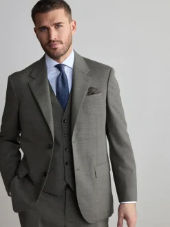 Blazers En Business-Jasjes|Pakken|Next - Regular Fit Signature Nova Fides 100% Italian Wool Suit Jacket Groen