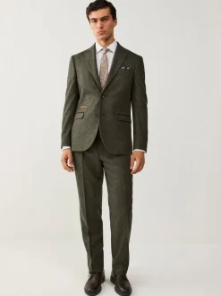 Blazers En Business-Jasjes|Pakken*Next Groen - Regular-fit Nova Fides getailleerd pak van Italiaanse wolmix met ruitjescolbert