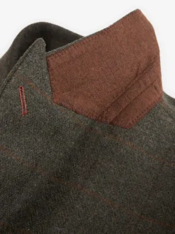 Blazers En Business-Jasjes|Pakken*Next Groen - Regular-fit Nova Fides getailleerd pak van Italiaanse wolmix met ruitjescolbert