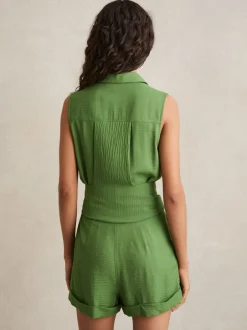 Jumpsuits En Playsuits|Reiss - Millie strandcover-up speelpakje met ceintuur Groen