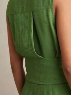 Jumpsuits En Playsuits|Reiss - Millie strandcover-up speelpakje met ceintuur Groen