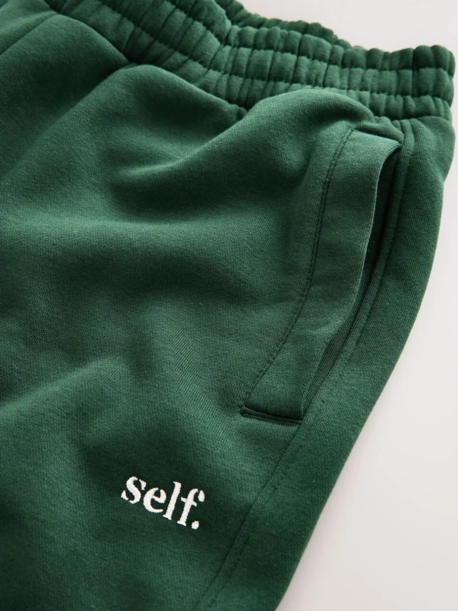 Loungewear|Leggings En Joggingbroeken*self. Groen - joggingbroek met boorden