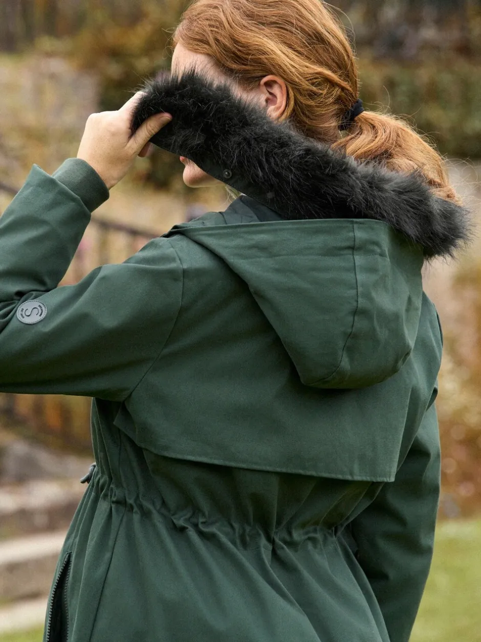 Jassen En Jacks|Moederschap|Seraphine - Premium Sub-Zero donsgevulde 3-in-1 zwangerschaps- en draagparka Groen