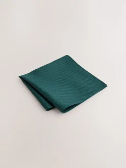 Stropdassen En Pochets*Next Groen - Set met textuurrijke stropdas en pochet