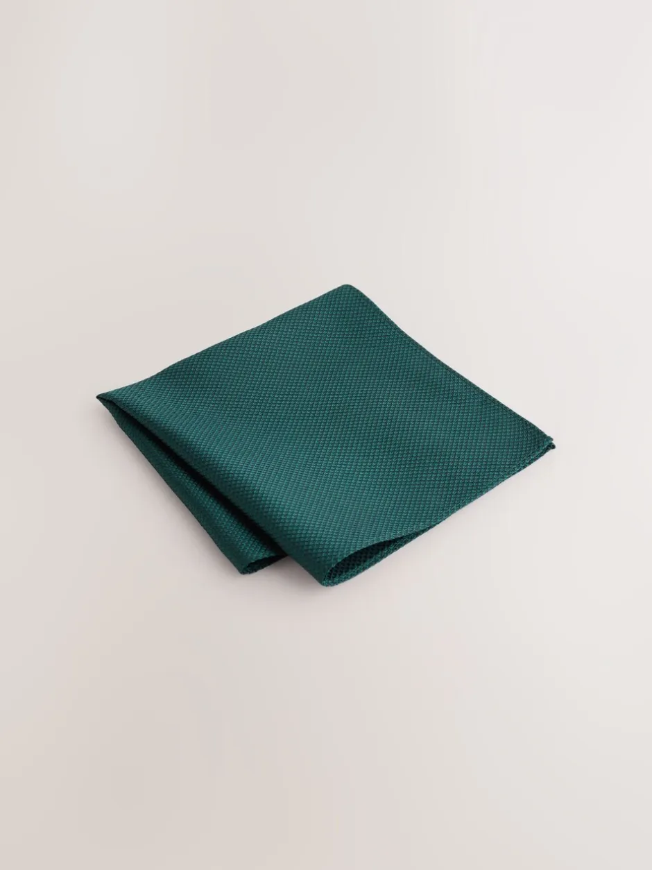 Stropdassen En Pochets*Next Groen - Set met textuurrijke stropdas en pochet