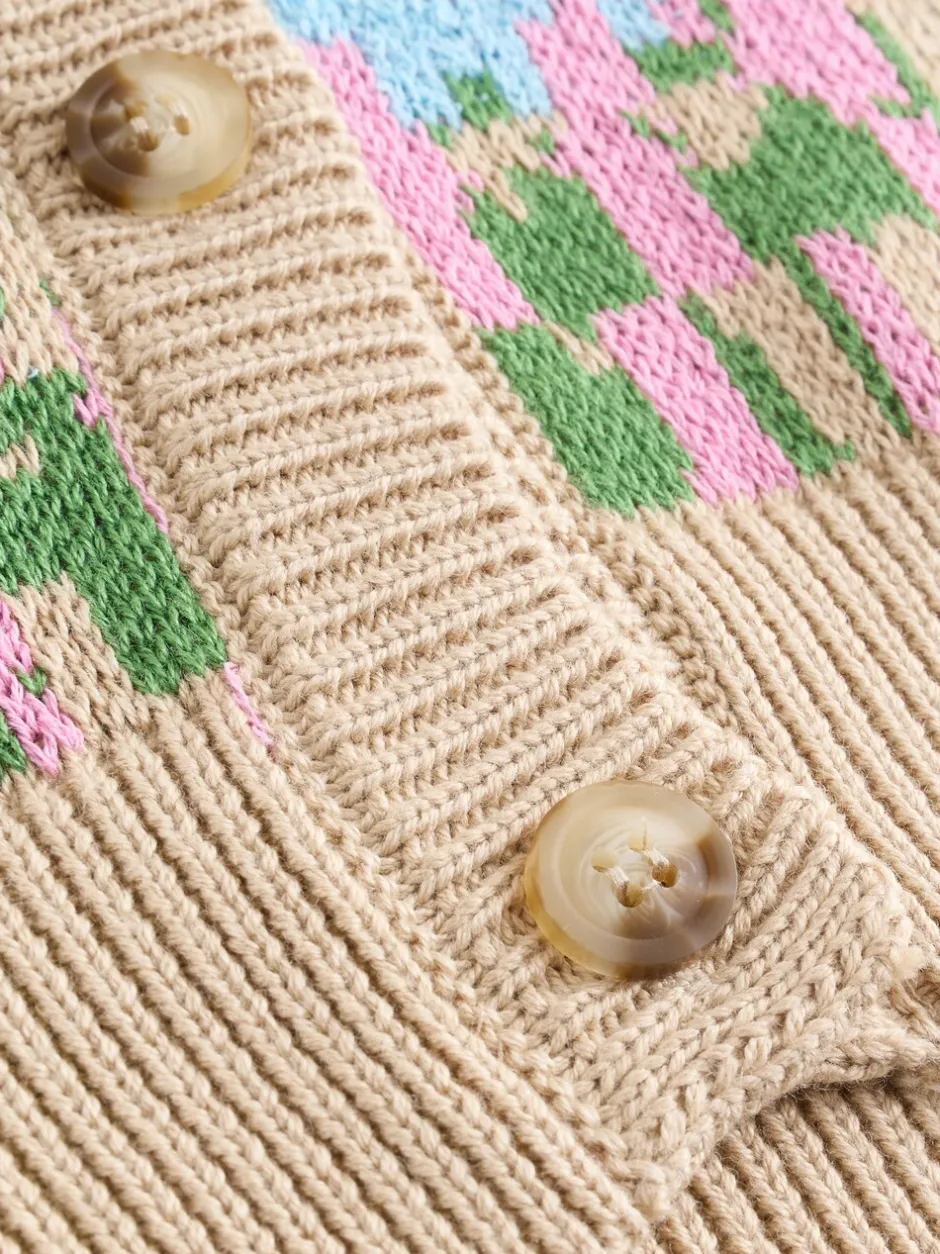 Gebreide Kleding|Next Groen - Sheep Farm Scene Cardigan (3-16yrs)