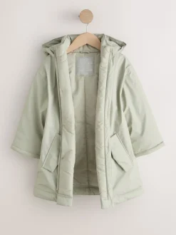 Jassen En Jacks|Next - Shower Resistant Wadded Coat (3-16yrs) Groen