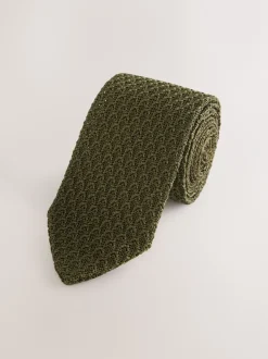 Stropdassen En Pochets|Next - Signature das met textuur van Italiaanse zijde Groen