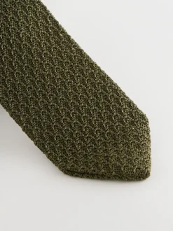 Stropdassen En Pochets|Next - Signature das met textuur van Italiaanse zijde Groen