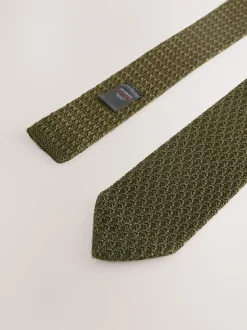 Stropdassen En Pochets|Next - Signature das met textuur van Italiaanse zijde Groen