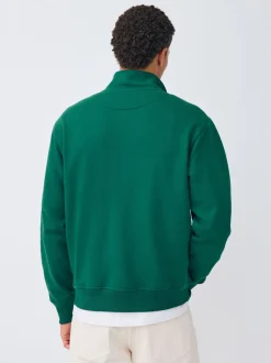Sweaters En Hoody´S|Sweaters En Hoody´S*Next - Simple Text Graphic Print Quarter Zip Neck Sweatshirt Groen