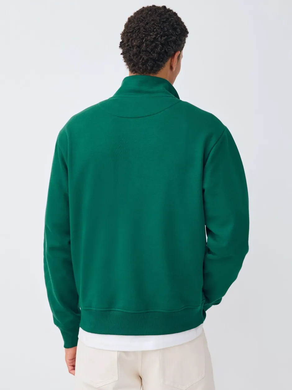 Sweaters En Hoody´S|Sweaters En Hoody´S*Next - Simple Text Graphic Print Quarter Zip Neck Sweatshirt Groen