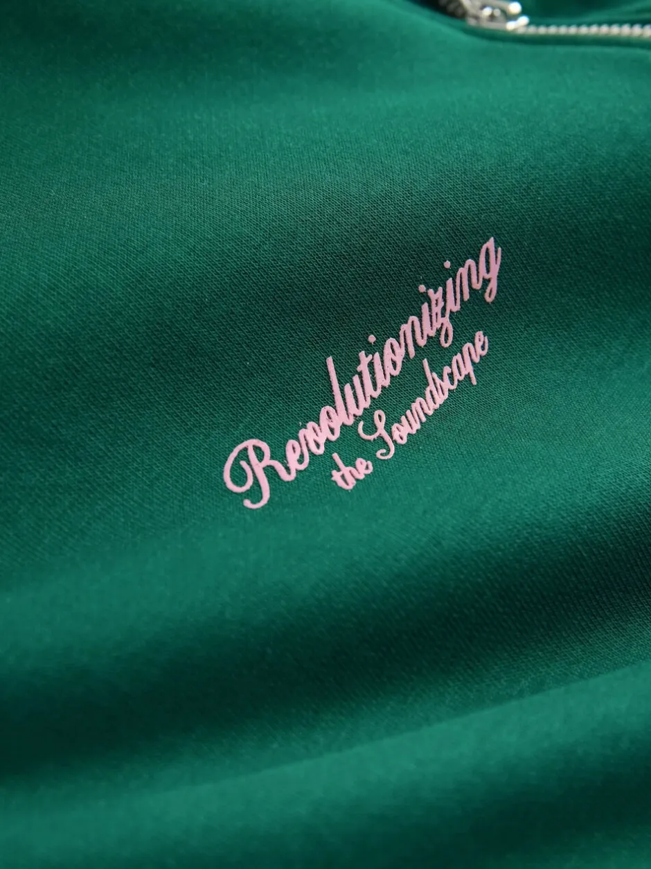 Sweaters En Hoody´S|Sweaters En Hoody´S*Next - Simple Text Graphic Print Quarter Zip Neck Sweatshirt Groen