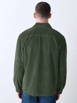 Formele Overhemden|Next - Single pocket Corduroy Shacket Overshirt Groen