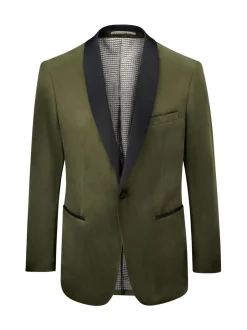 Smokings En Feestkleding*Skopes - Paso Tailored Fit Velvet Jacket Groen