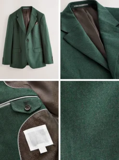 Pakken|Next - Slim Fit - Signature Zignone flanellen colbert van Italiaanse wol-kasjmier blend Groen