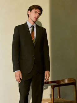 Pakken|Next - Slim Fit - Slim fit Motion Flex wollen Blend Pakjas Groen