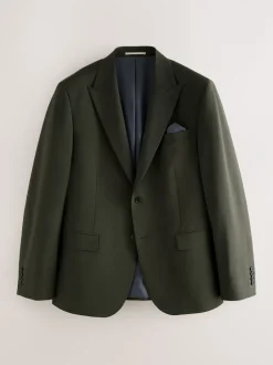 Pakken|Next - Slim Fit - Slim fit Motion Flex wollen Blend Pakjas Groen