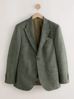 Pakken*Next - Slim fit Nova Fides colbert van Italiaanse linnenmix stof Groen