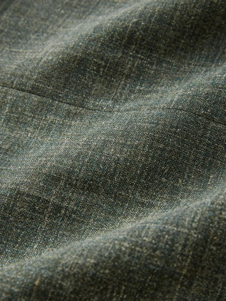 Pakken*Next - Slim fit Nova Fides colbert van Italiaanse linnenmix stof Groen