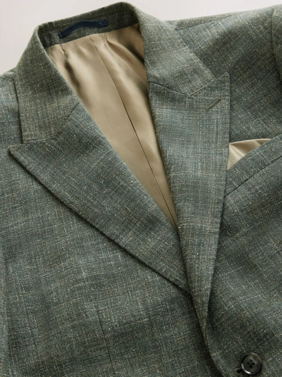 Pakken*Next - Slim fit Nova Fides colbert van Italiaanse linnenmix stof Groen