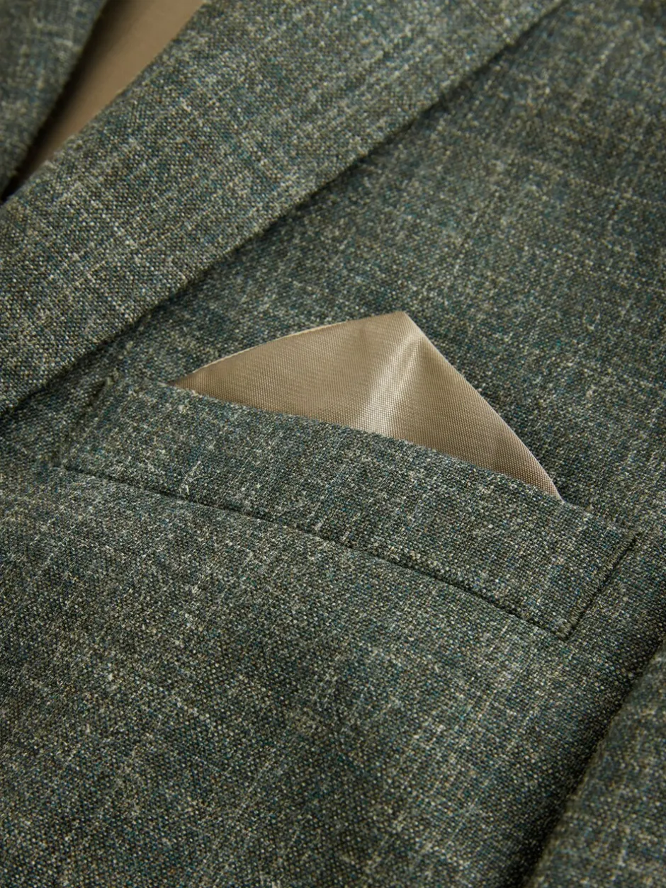 Pakken*Next - Slim fit Nova Fides colbert van Italiaanse linnenmix stof Groen