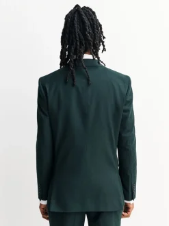 Blazers En Business-Jasjes|Pakken|Next Groen - Slim-fit flanellen colbert