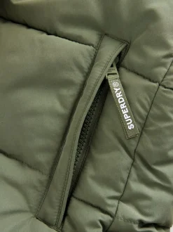 Jassen En Jacks*Superdry - - Lange gewatteerde jas Groen