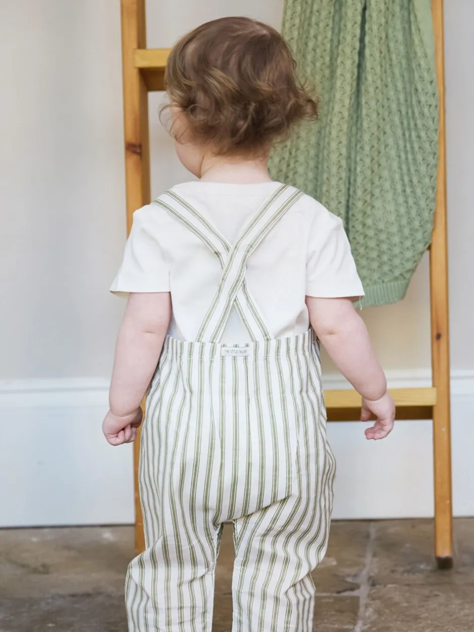 Jumpsuits En Playsuits*The Little Tailor - Baby Woven Dungarees and T-Shirt Set Groen