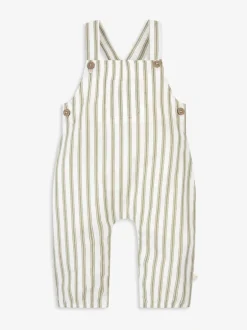 Jumpsuits En Playsuits*The Little Tailor - Baby Woven Dungarees and T-Shirt Set Groen