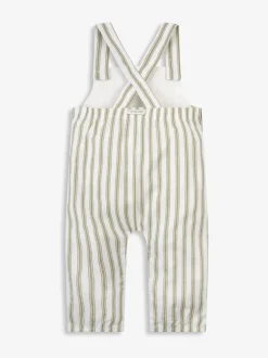 Jumpsuits En Playsuits*The Little Tailor - Baby Woven Dungarees and T-Shirt Set Groen