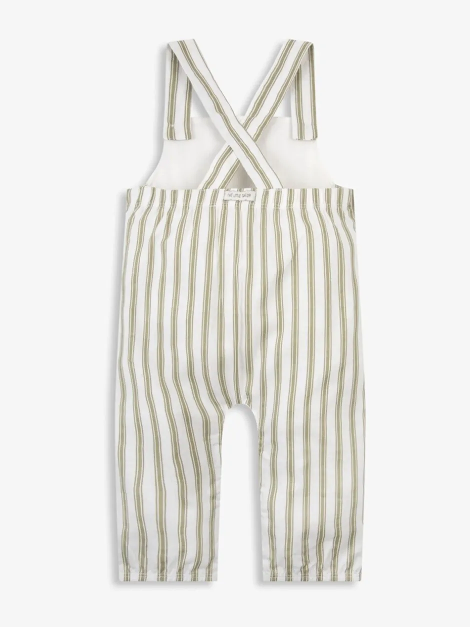 Jumpsuits En Playsuits*The Little Tailor - Baby Woven Dungarees and T-Shirt Set Groen