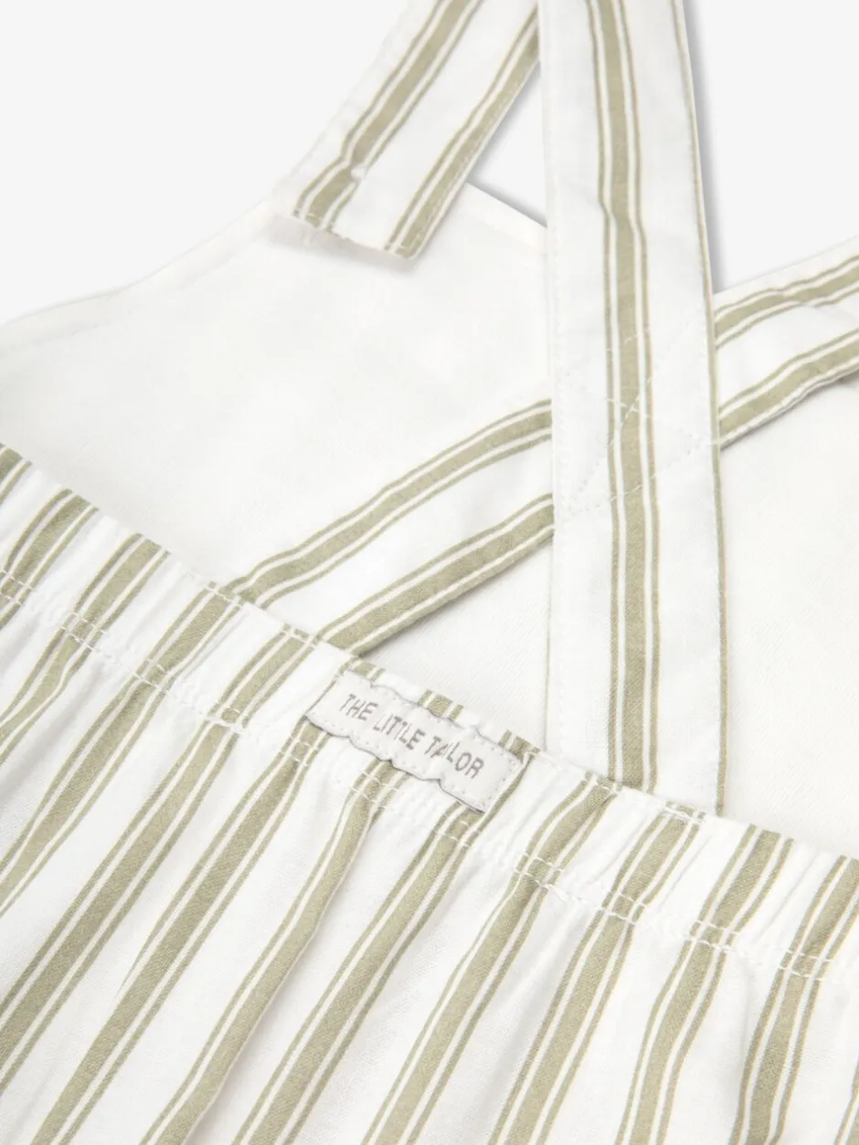Jumpsuits En Playsuits*The Little Tailor - Baby Woven Dungarees and T-Shirt Set Groen