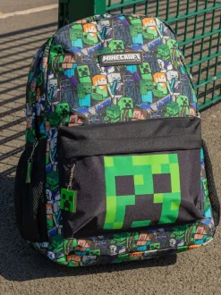 Tassen|Schoolkleding|Vanilla Underground - Minecraft creeper en zombierugzak met print voor jongens Groen