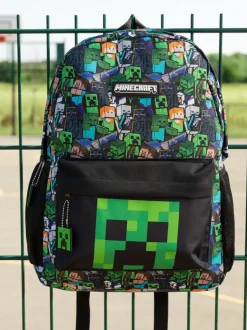 Tassen|Schoolkleding|Vanilla Underground - Minecraft creeper en zombierugzak met print voor jongens Groen