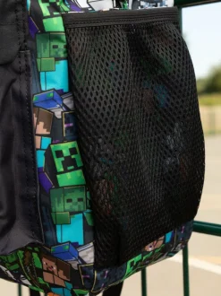 Tassen|Schoolkleding|Vanilla Underground - Minecraft creeper en zombierugzak met print voor jongens Groen