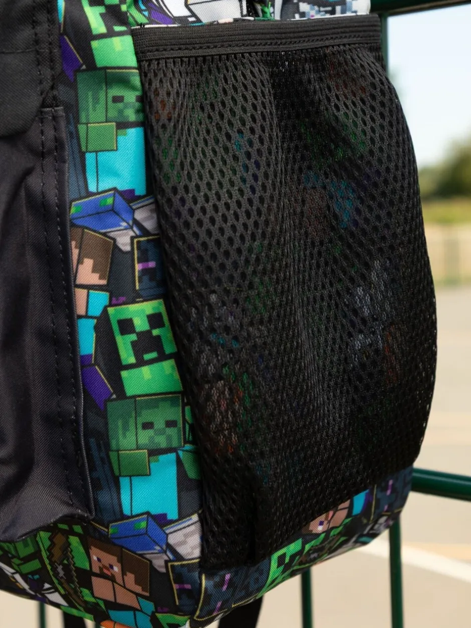 Tassen|Schoolkleding|Vanilla Underground - Minecraft creeper en zombierugzak met print voor jongens Groen