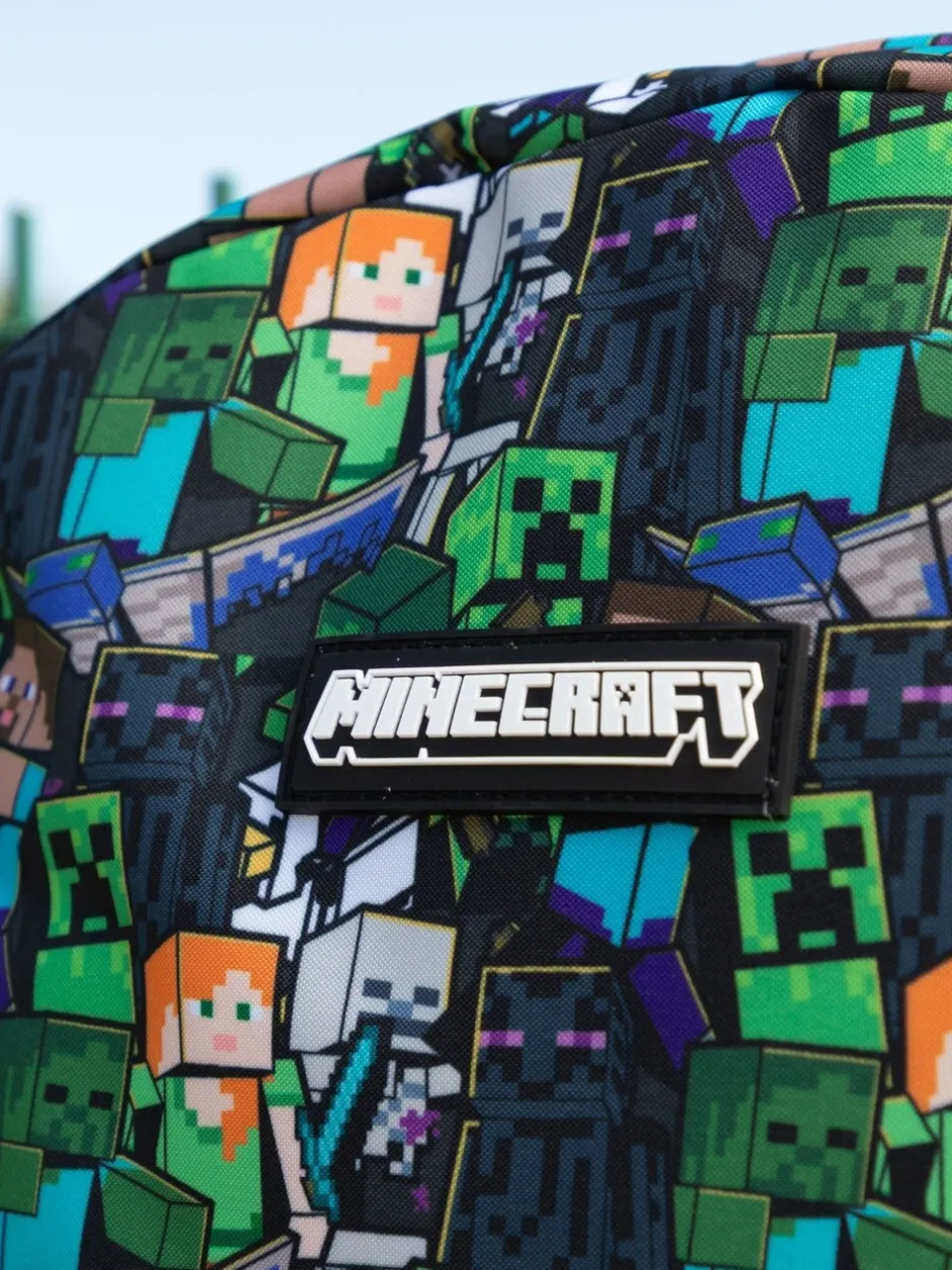 Tassen|Schoolkleding|Vanilla Underground - Minecraft creeper en zombierugzak met print voor jongens Groen