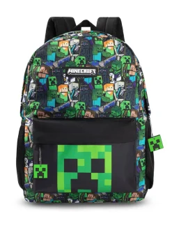 Tassen|Schoolkleding|Vanilla Underground - Minecraft creeper en zombierugzak met print voor jongens Groen